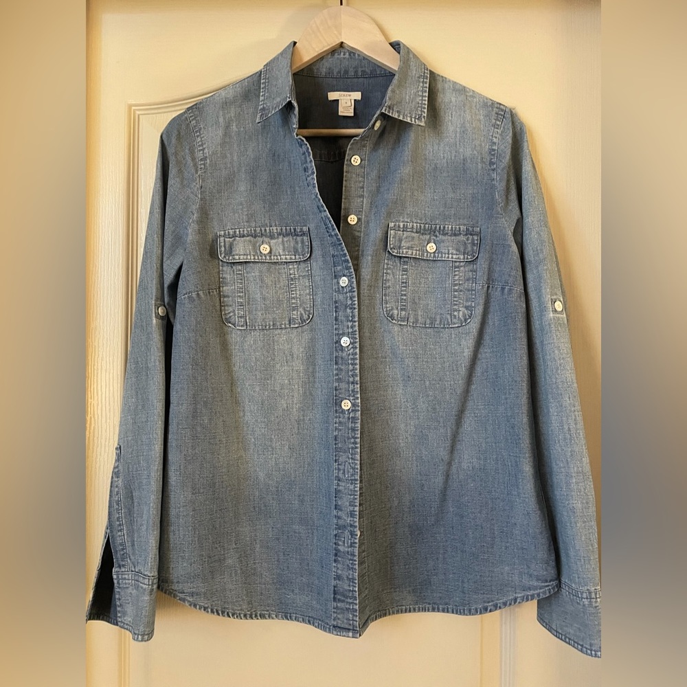 J Crew Button Down Denim Shirt